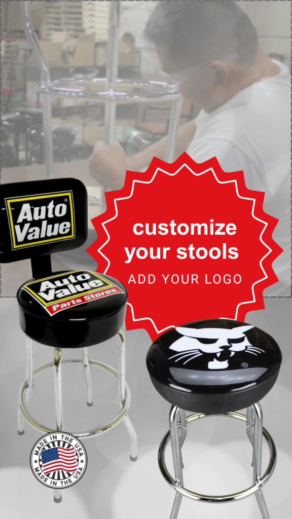 Customizable stools with your logo - made in USA.